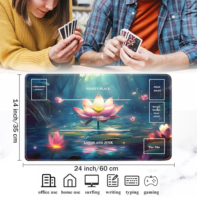 for TCG Playmat with Zones, Non-Slip Rubber Bottom Trading Card Game Mat with - Image 2