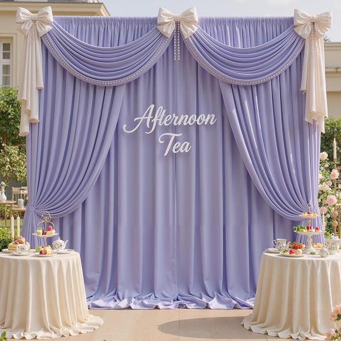 10ftx10ft Wrinkle Free Lavender Backdrop Curtain - Image 8