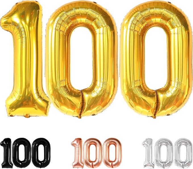 KatchOn Gold 100 Balloon Number 40 Inch | Foil Balloon by KatchOn