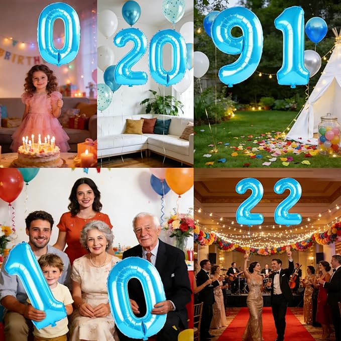 40 Inch Number 91 Balloons for 91st Birthday Party Decorations, 0-100 Jewelry - Image 7
