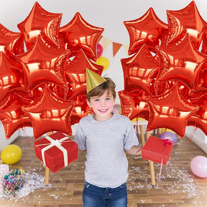 Red Star Balloons Foil, 18 Inch Metallic Stars Balloon - Image 6