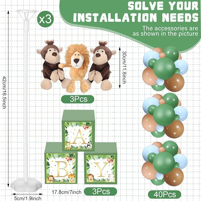Lenwen 3 Sets Jungle Animal Decoration - Image 4