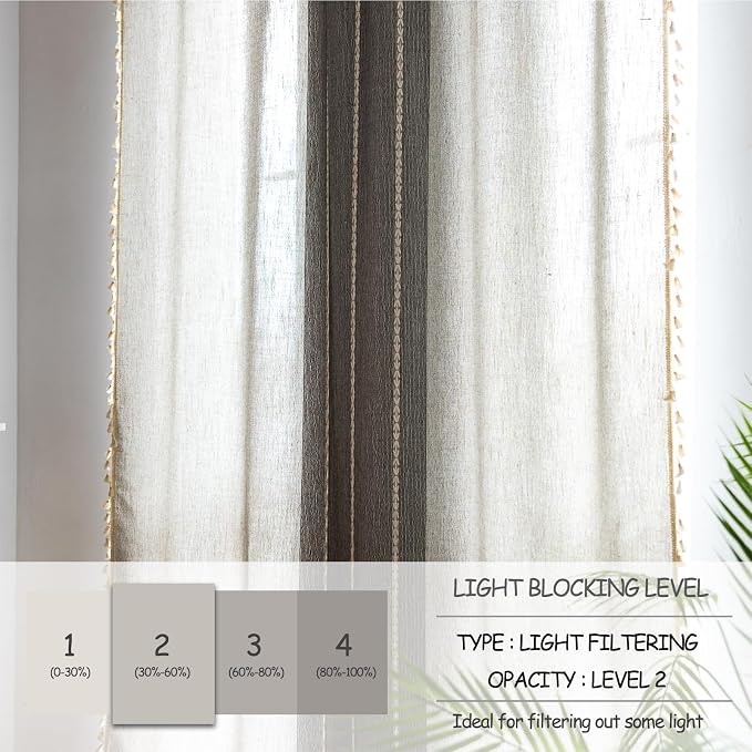 Sutuo Home Boho Curtains 72 inch Long - Image 4