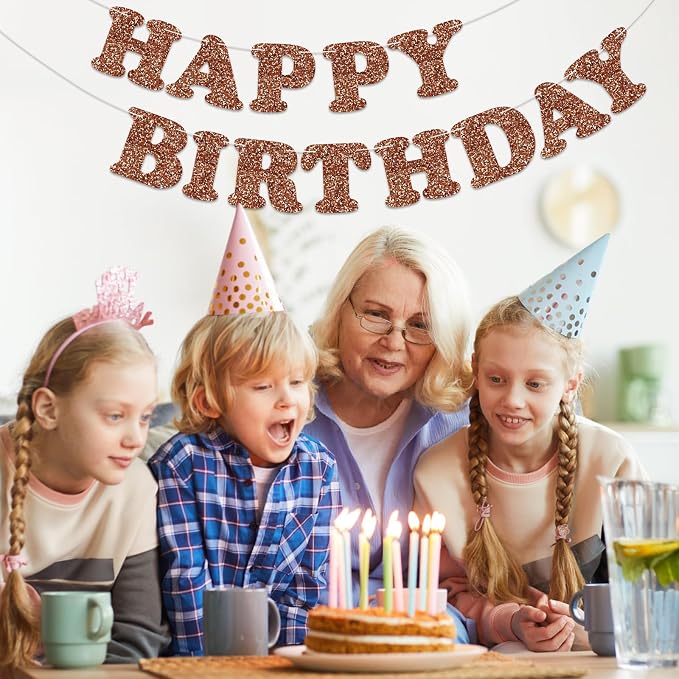 Brown Happy Birthday Banner Birthday Party Decorations Happy Birthday Banner - Image 4