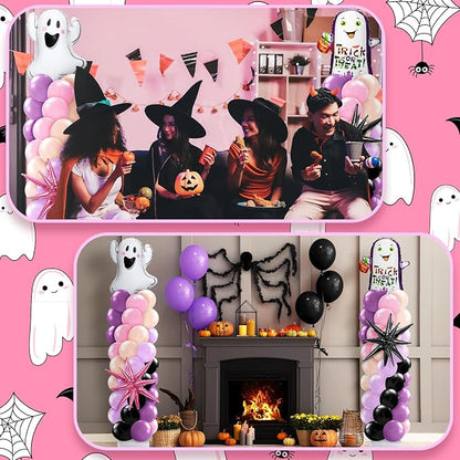 Kasyat 2 Sets Pink Purple Halloween Balloon Column Stand Kit Purple Pink and - Image 6