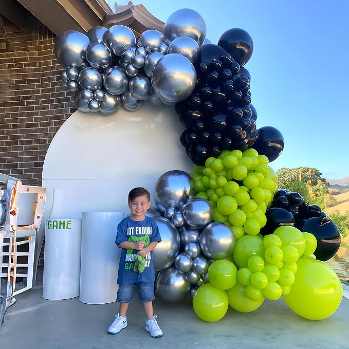 Green and Black Balloons, Gamer Latex Balloon - Image 4