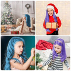 MSDADA New Hair Chalk Comb Temporary Hair Color Dye for Girls Kids with Light Color Hair, Washable Hair Chalk for Girls Age 4 5 6 7 8 9 10 Birthday Cosplay DIY, Christmas, New Year (Blue & Purple)