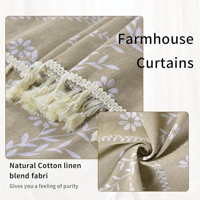 Schweek Boho Floral Curtains 96 Inches Length 2 Panels - Image 5