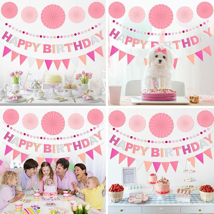 3D Happy Birthday Banner, Pre-Strung Felt Party Decorations | Ready-to-Hang 3D - Image 8