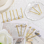 15 Pcs Gold Pearl Hair Pins, Pearl Hair Clips Slides in 3 Sizes Wedding Elegant Pearls Hairpins Decorative Bobby Pins Barrettes Accessories for Women Brides Bridesmaid