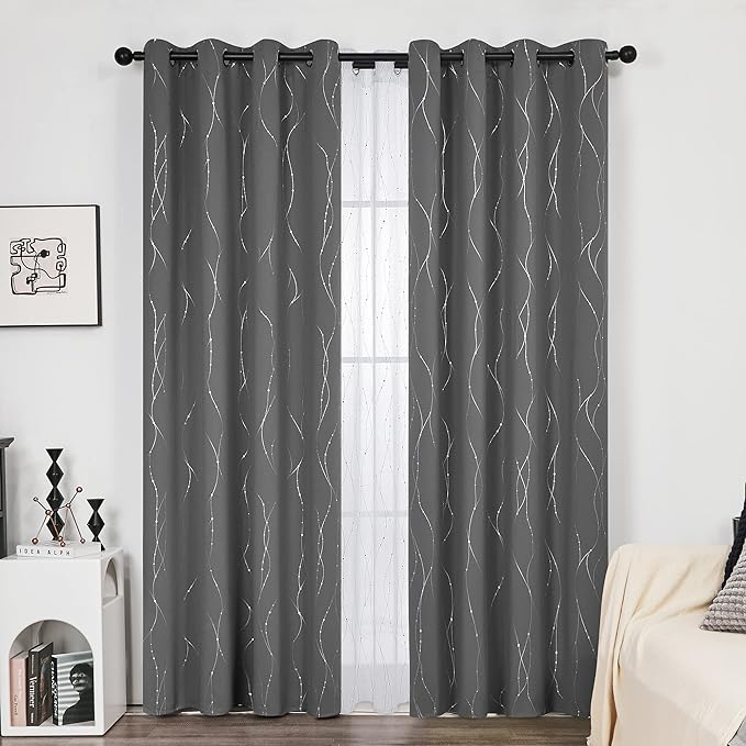 Deconovo Living Room Curtains 95 Inches Long, Thermal Insulated, Room Darkening by Unknown