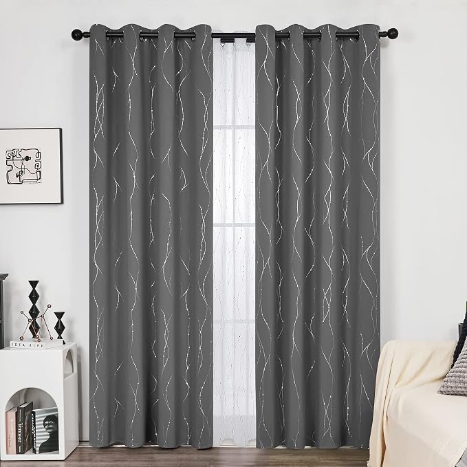 Deconovo Living Room Curtains 108 Inch Long, Thermal Insulated, Room Darkening - Image 2
