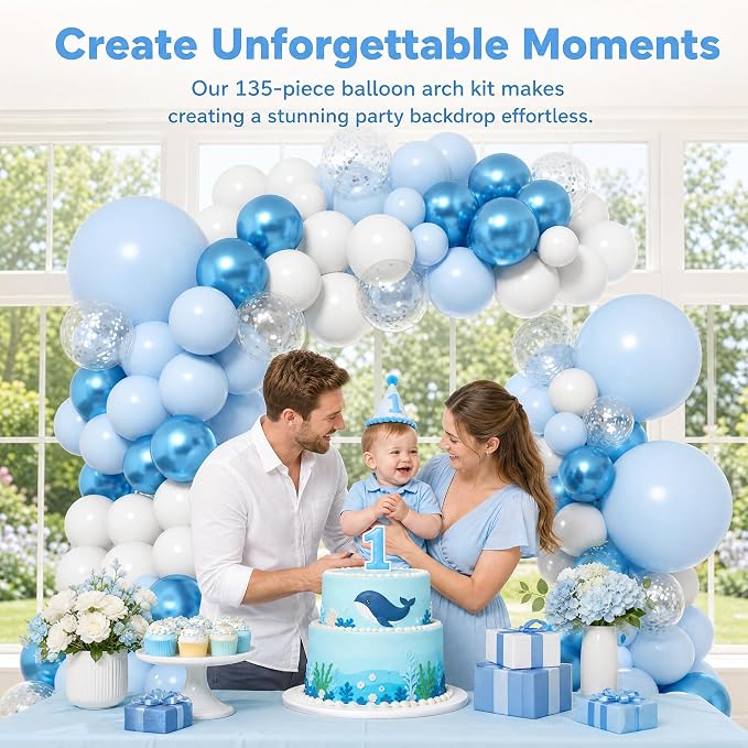 KARLURE Blue Balloon Arch Kit Garland - Image 3