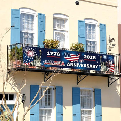 American 250th Anniversary Banner, 300x60cm/10x2ft American Patriotic Flag USA - Image 3
