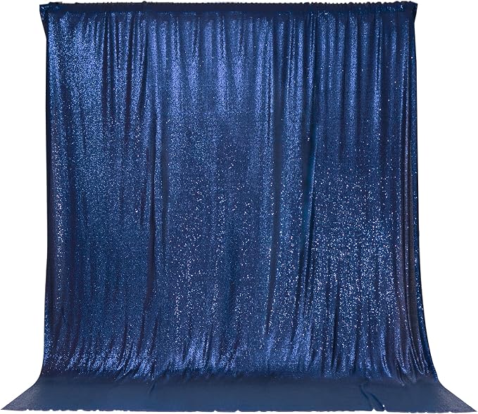 PartyDelight Navy Blue Sequin Backdrop Curtains 6x8ft | Sparkly 3mm sequins by PartyDelight