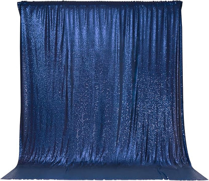 PartyDelight Navy Blue Sequin Backdrop 6x6ft Sparkly Photo Curtain | 4 Inch Rod - Image 5