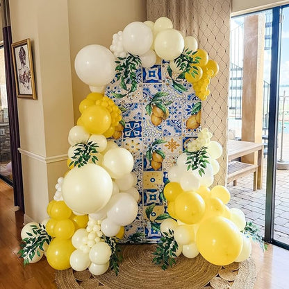Yellow and White Balloons, 12Inch Pastel Yellow White Gold Confetti Balloons - Image 6