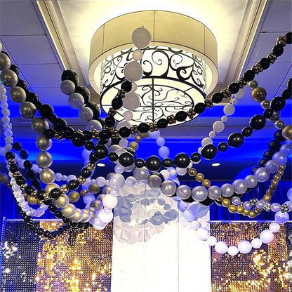 90PCS Black White and Silver Linking Balloons, Wedding Birthday Baby Shower - Image 7