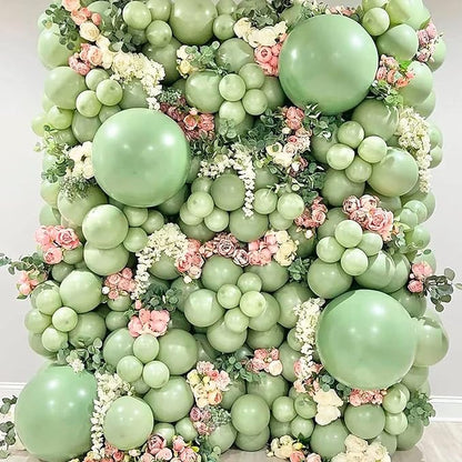 Sage Green Balloons, Different Sizes Eucalyptus Avocado Green Latex Helium - Image 5
