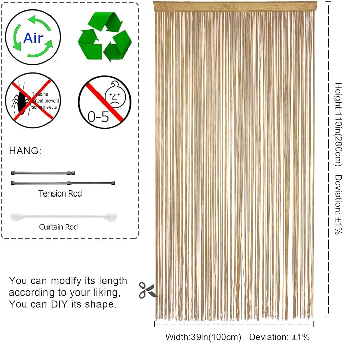YIIBAII Door String Curtains Fringe Door Curtains - Image 5