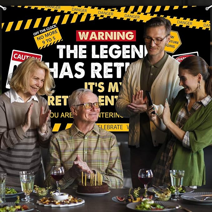 6x3.6ft Happy Retirement Backdrop Legend Retired Banner - Image 6