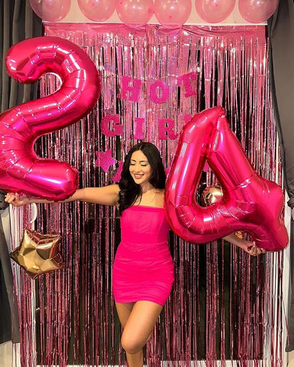 Hot Pink Number 4 Balloon 40 Inch, 4th Birthday Decorations Men Women | Foil - Image 7