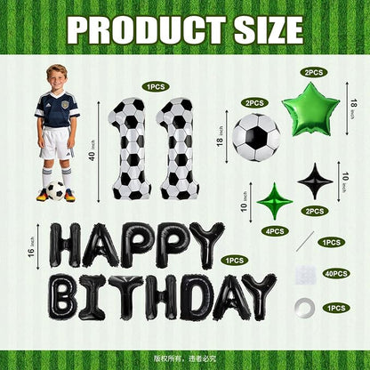 40 Inch Soccer Number 11 Balloon Set, Soccer Birthday Party Decorations | - Image 2