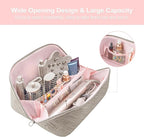 Leudes Hair Tools Travel Bag For Dy son Airwrap Hair Dryer Shark Flex Style Carrying Case Travel Makeup Bag Portable Pouch Open Flat Packing Organizers with Divider and Handle (Camel)