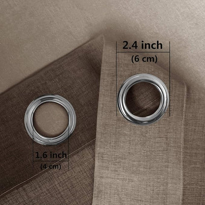 DWCN Brown Faux Linen Ombre Sheer Curtains - Image 5