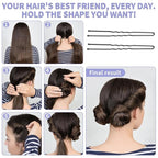 U Shaped Hair Pins -2.4 Inch 250 Count, Professional Hair Styling Pins for Women, Girls, and Hairdressing Salons - Includes Clear Storage Box for Updos and Bun Hair (Black)