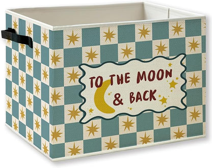 Moon and Stars Nursery Foldable Storage Bins Box by KSDUT