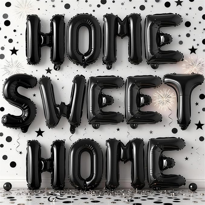 Black HOME SWEET HOME Letter Balloon by Togvu