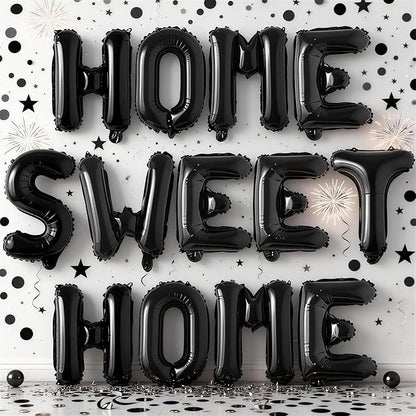 Black HOME SWEET HOME Letter Balloon by Togvu