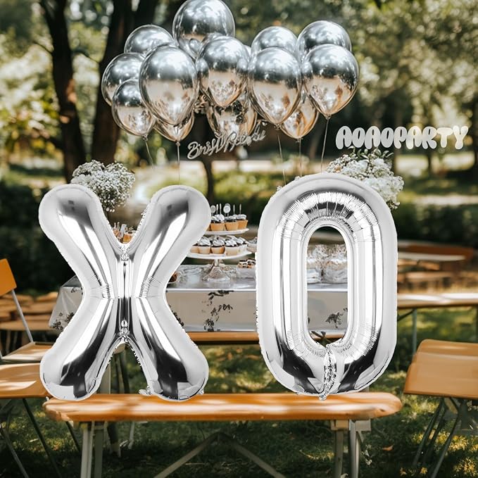 Letter Balloons Silver 40 Inch H Large Big Foil Mylar Balloon | - Image 4