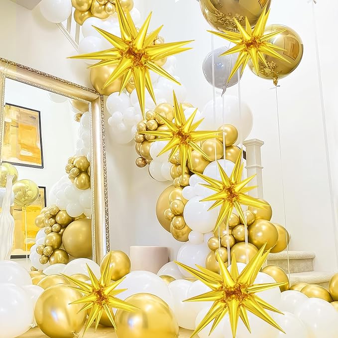 10 Pcs Star Balloons Explosion Balloons Foil Cone Balloon Magic - Image 4