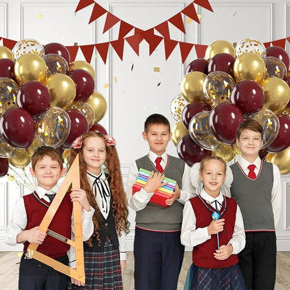 60pcs Burgundy and Gold Balloons 12inch, Maroon and Gold Balloons - Image 7