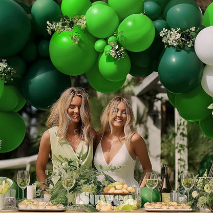 SUWEN 153Pcs Green Balloon Arch Kit Garland 18 10 5 Inch Emerald Dark White | - Image 5