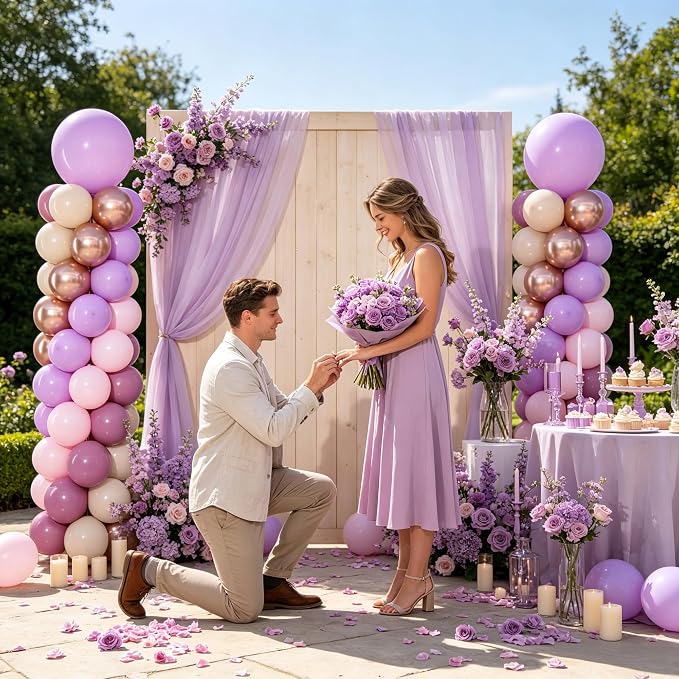 Dusty Purple Pink Balloon Column Stand Kit 2 Sets Balloons Tower | 102Pcs Pink - Image 7
