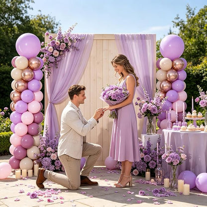Dusty Purple Pink Balloon Column Stand Kit 2 Sets Balloons Tower | 102Pcs Pink - Image 7