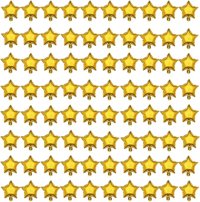 80pcs 5 Inch Gold Star Shape Foil Balloon by SLGZXXY