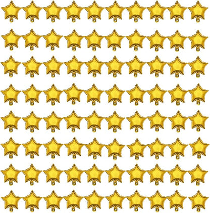80pcs 5 Inch Gold Star Shape Foil Balloon by SLGZXXY