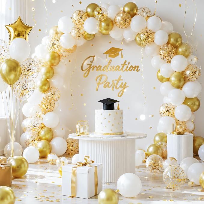 White Gold Balloons, Baby Shower, Anniversary, Graduation, Wedding Party - Image 8