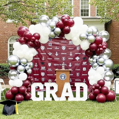 Maroon Graduation Decorations/Maroon White Graduation Party Decorations - Image 9