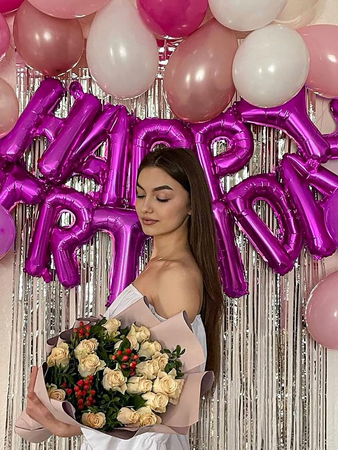 16 Inch 52Pcs Purple Letter Balloons, Reusable Shiny A-Z Foil Balloon Letters - Image 7
