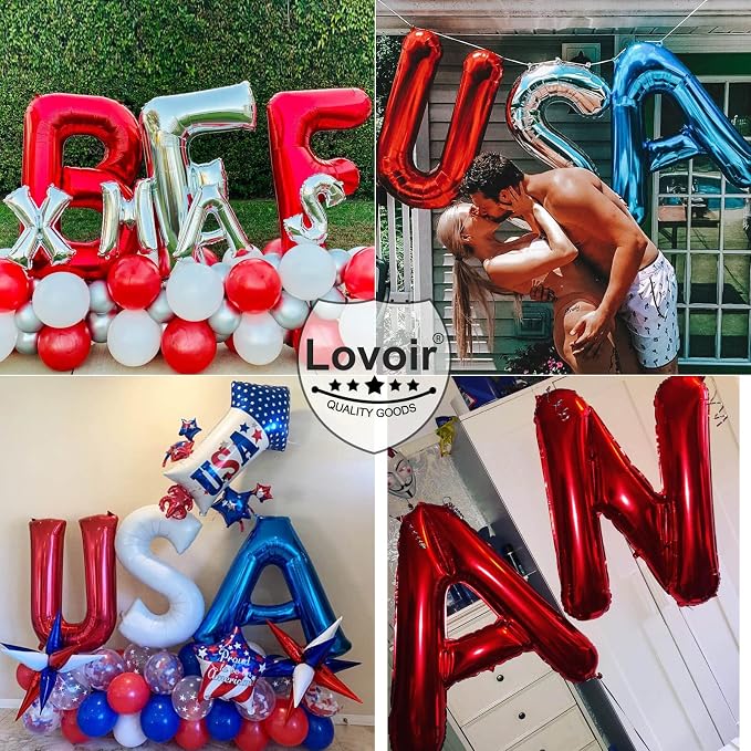 Lovoir 40 Inch Large Red Letter W Balloons Big Size Jumbo Mylar Foil Helium - Image 7