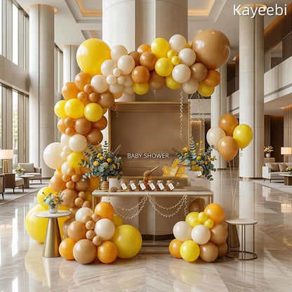 Yellow Beige White Balloons Retro Lemon Yellow Latex Balloons 12inch Helium - Image 2