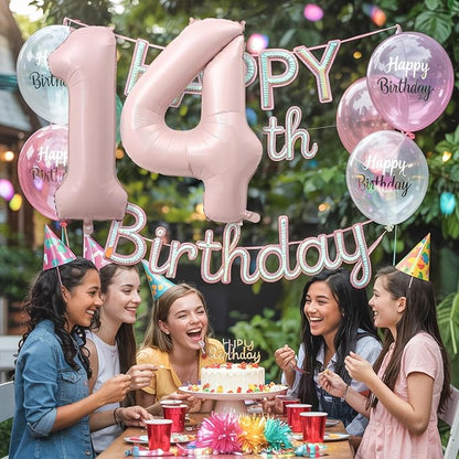 Light Pink 14th Birthday Balloon - Image 3