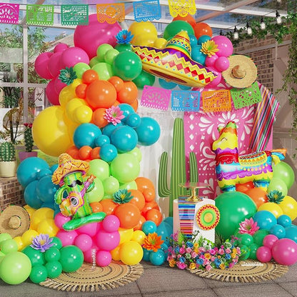 Mexican Fiesta Balloon Arch Kit, Cinco De Mayo Fiesta Party Decorations | Giant by Tesochye