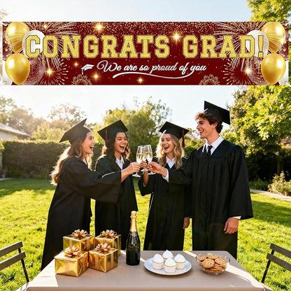 Graduation Banner Decorations | Class of 2026 Congrats Grad Banner Yard Outdoor - Image 6