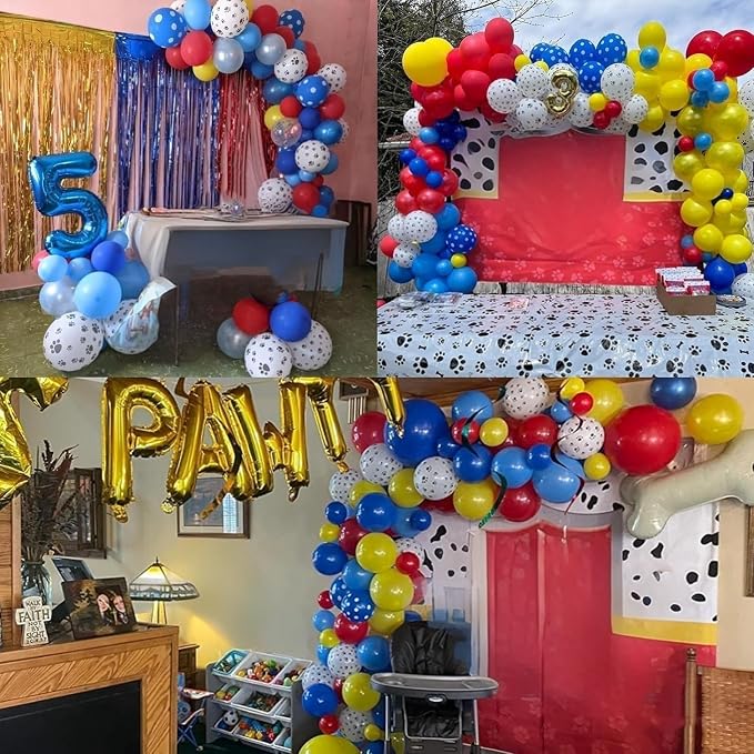 Red Yellow Blue Balloons Puppy Dog Paw Print Balloon 60pcs 12inch Latex Helium - Image 4